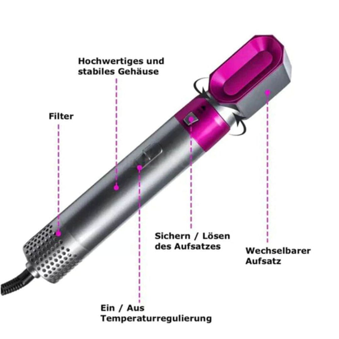 5 in 1 Lockenstab | Föhn, Glätteisen und Welleneisen in 1 | Hairstyler | Stylora