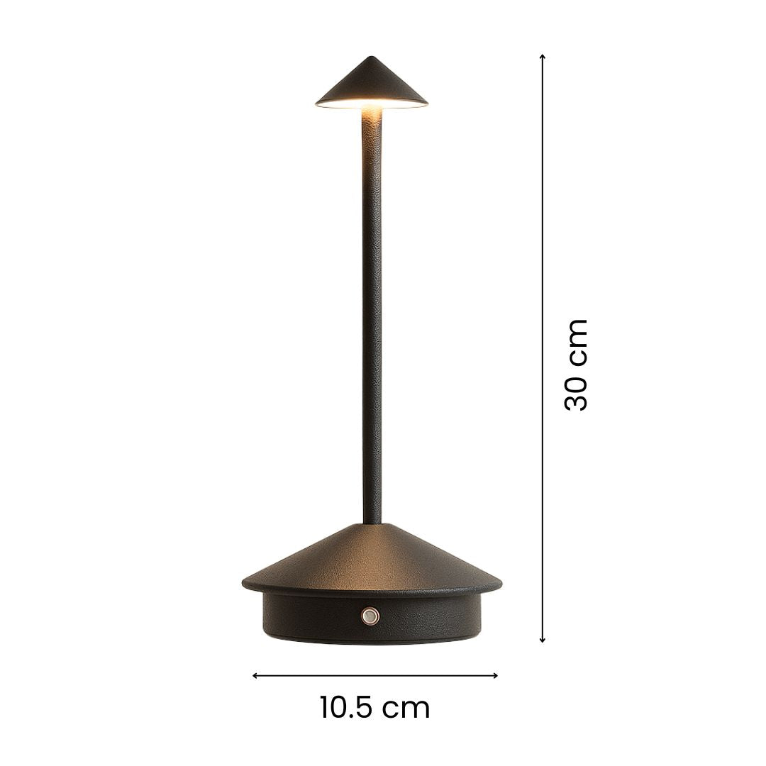 Tischleuchte mit Akku | Kabellose Tischlampe | Dimmbare Lampe mit Touch | Lunelle