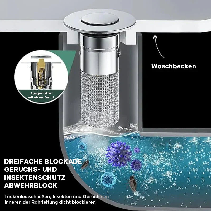 Abflusssieb für Dusche und Waschbecken | Haarsieb aus Edelstahl | StoppFix