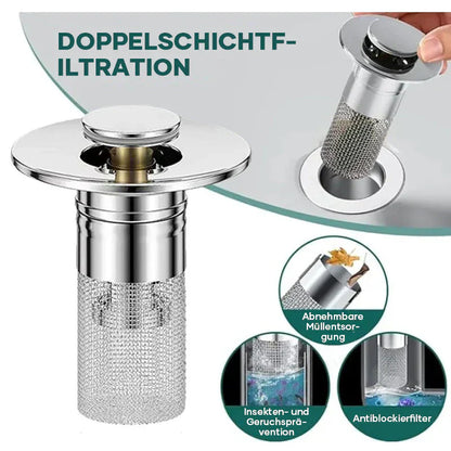 Abflusssieb für Dusche und Waschbecken | Haarsieb aus Edelstahl | StoppFix
