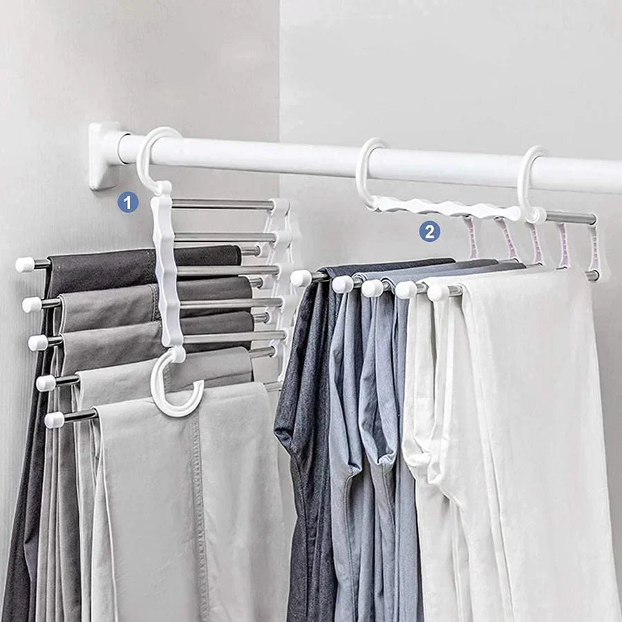 Platzsparender Kleiderbügel | Faltbarer 5-in-1 Kleiderbügel | PlatzWunder
