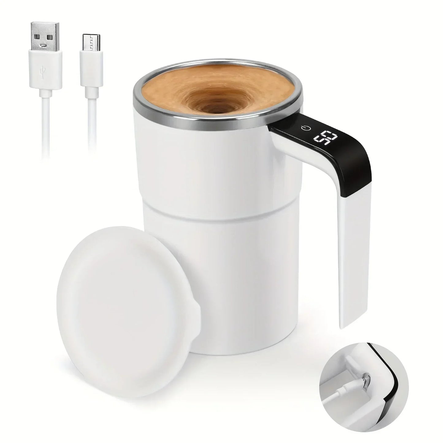 Selbstrührende Tasse mit LCD & USB | Automatischer Becher für Kaffee und mehr | RührMeister