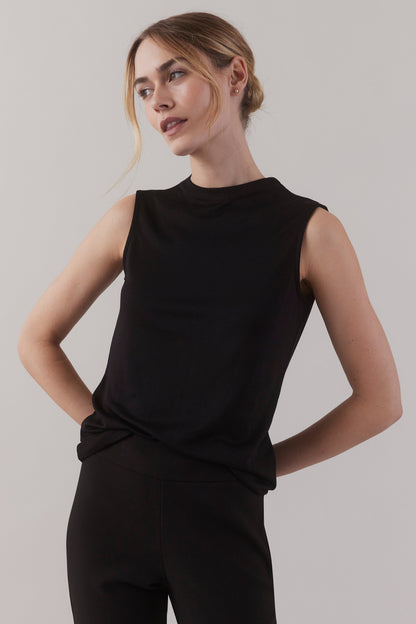 Funnel Neck Tank - Black