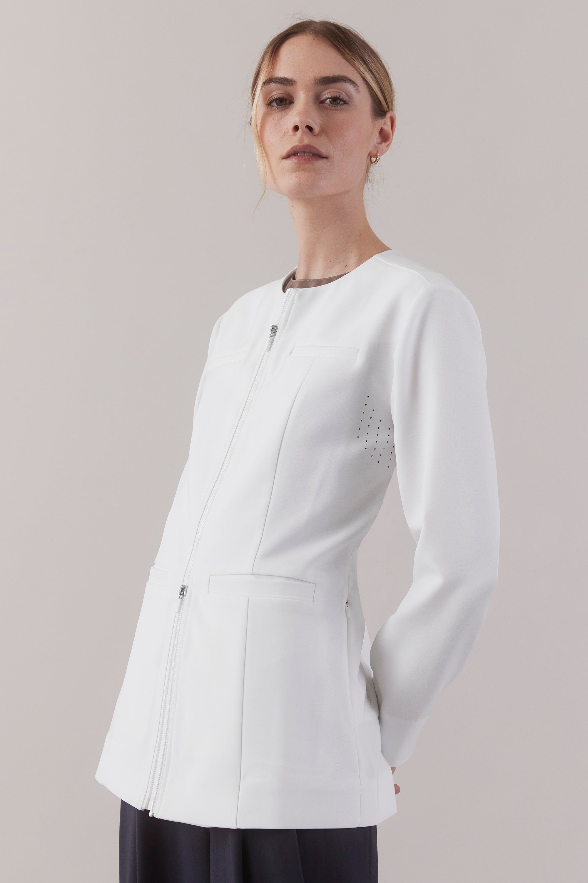 Jewel Clinical Jacket - White