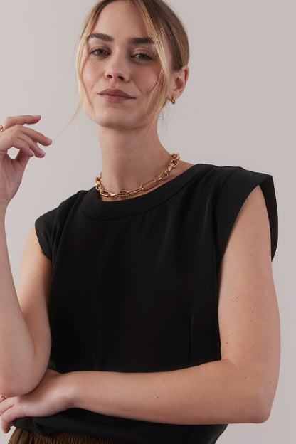 Cap Sleeve Top - Black