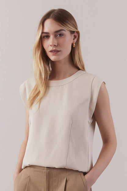 Cap Sleeve Top - Oyster
