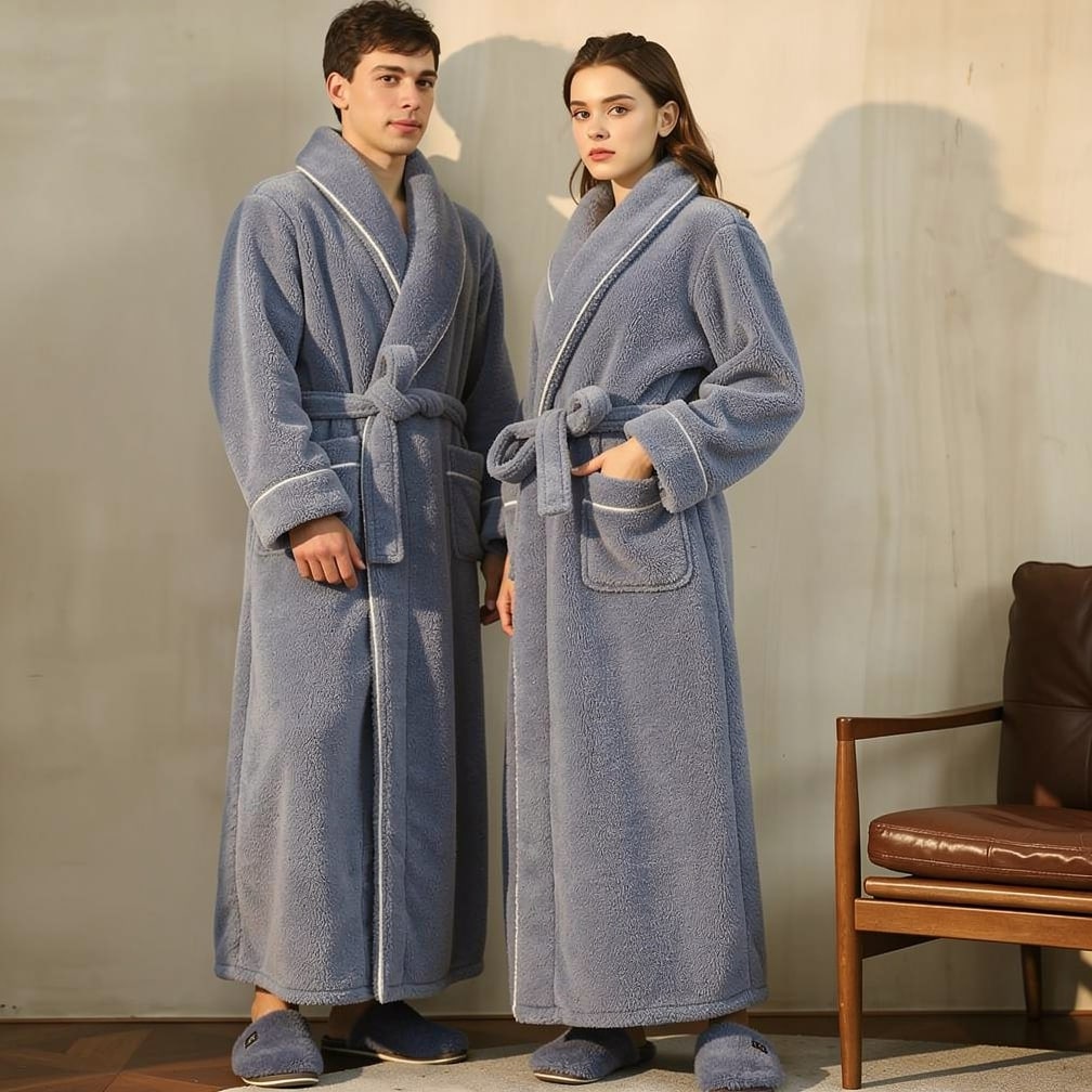Bademantel für Damen und Herren | Fleece Morgenmantel | Comfyra