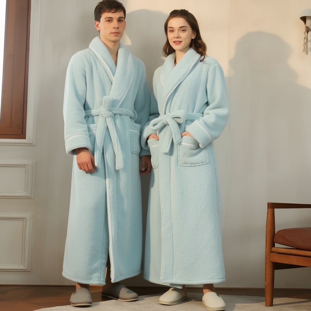 Bademantel für Damen und Herren | Fleece Morgenmantel | Comfyra