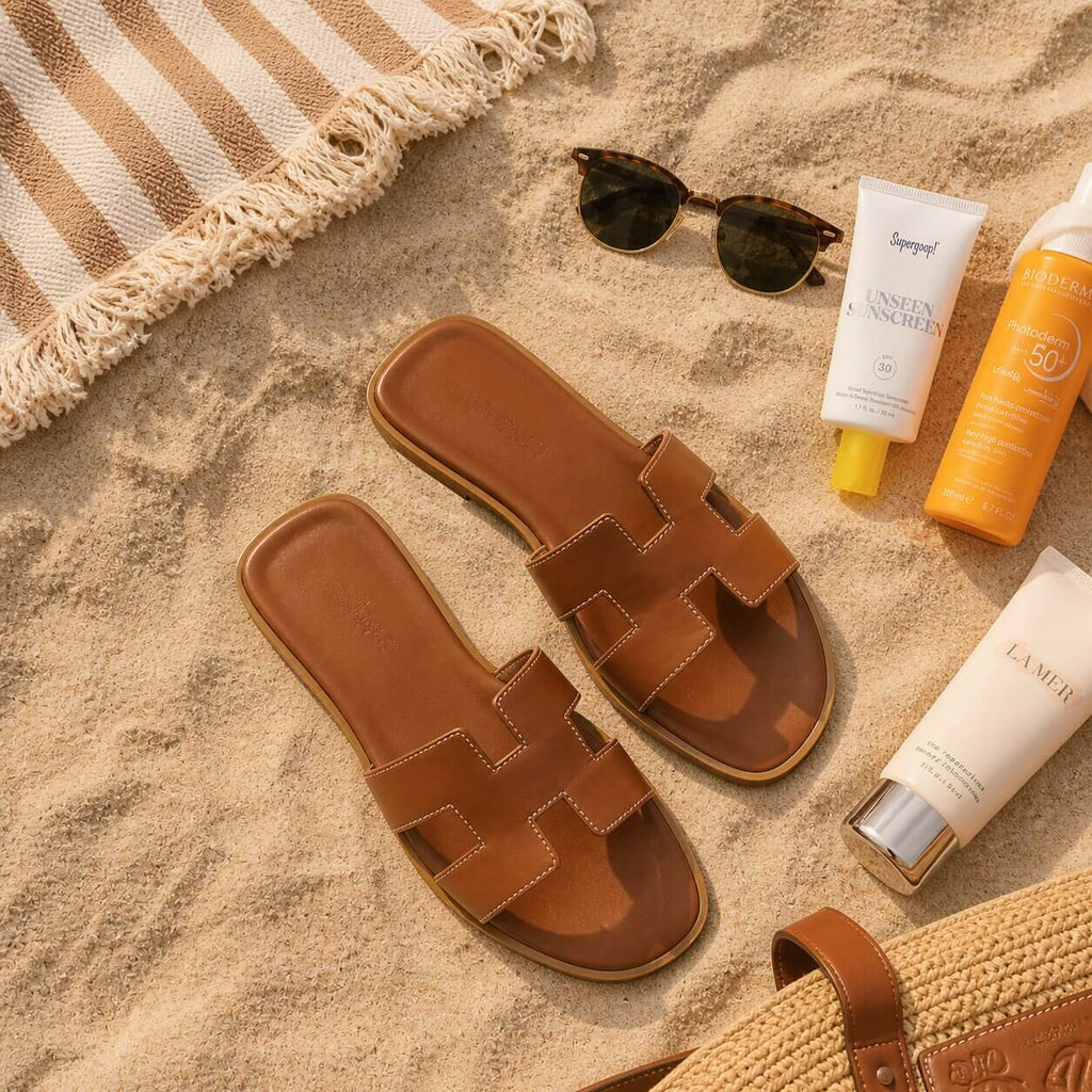 Pantoletten für Damen | Bequeme Sommer Sandalen | Lederlinde