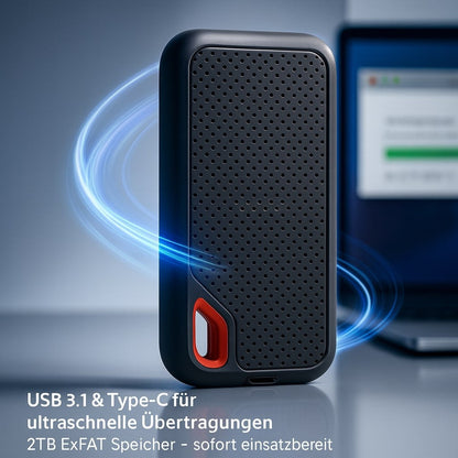 Externe Festplatte | SSD mit 2 TB Speicher | DatenBox