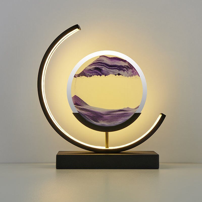 Deko LED Tischlampe | Moderne Designer Lampe | Sandbild zum Drehen | SandScape