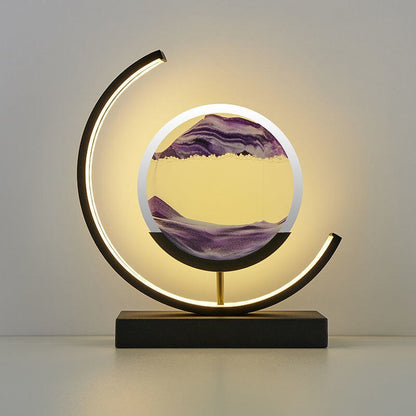 Deko LED Tischlampe | Moderne Designer Lampe | Sandbild zum Drehen | SandScape