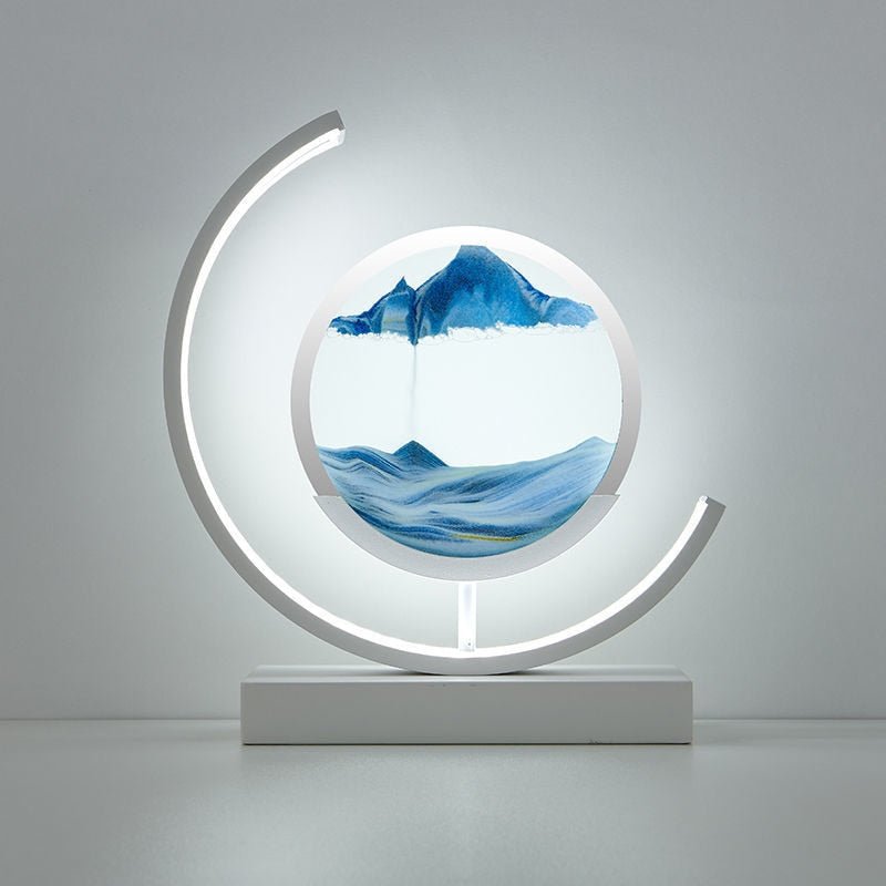 Deko LED Tischlampe | Moderne Designer Lampe | Sandbild zum Drehen | SandScape