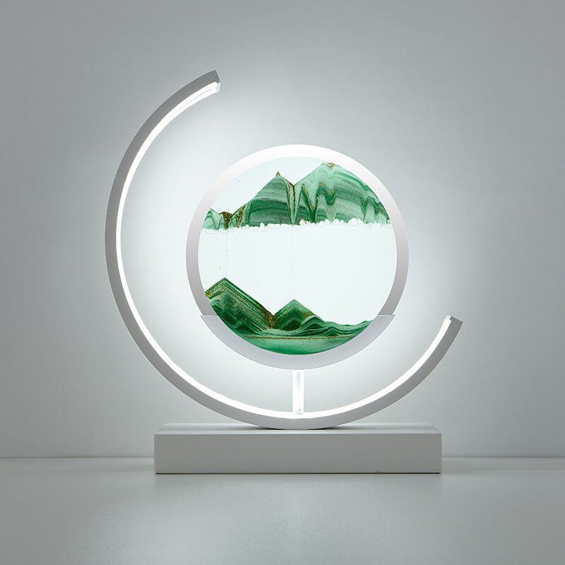 Deko LED Tischlampe | Moderne Designer Lampe | Sandbild zum Drehen | SandScape