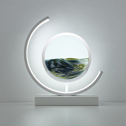 Deko LED Tischlampe | Moderne Designer Lampe | Sandbild zum Drehen | SandScape