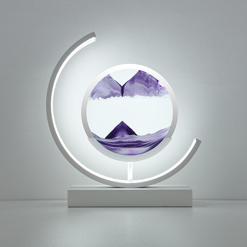 Deko LED Tischlampe | Moderne Designer Lampe | Sandbild zum Drehen | SandScape