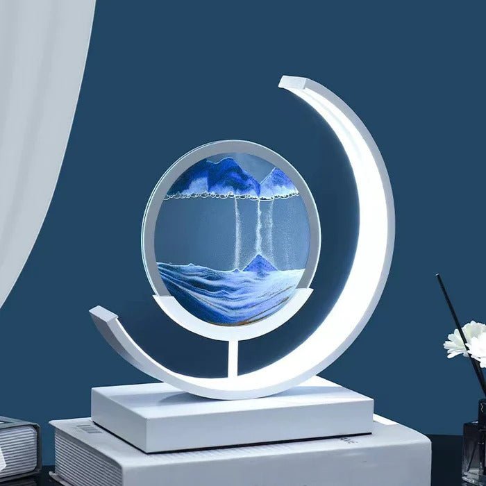Deko LED Tischlampe | Moderne Designer Lampe | Sandbild zum Drehen | SandScape