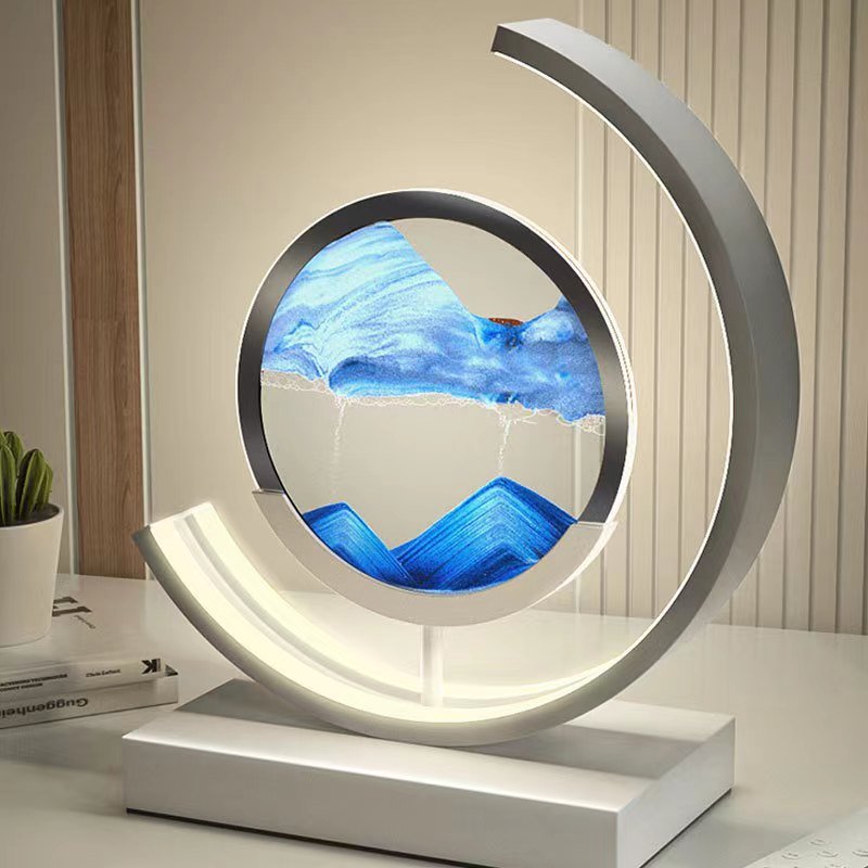 Deko LED Tischlampe | Moderne Designer Lampe | Sandbild zum Drehen | SandScape