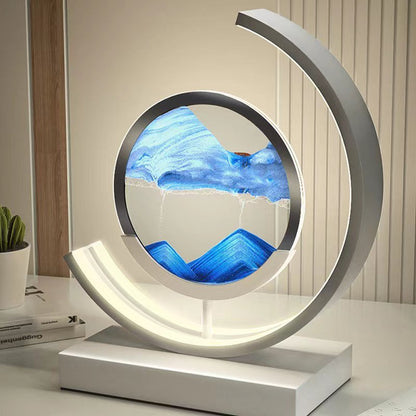 Deko LED Tischlampe | Moderne Designer Lampe | Sandbild zum Drehen | SandScape