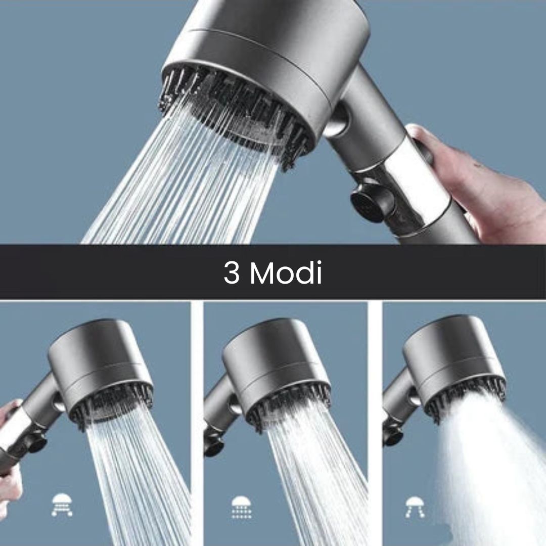 Duschkopf mit Filter & 3 Modi | Wassersparender Duschkopf | WasserLux