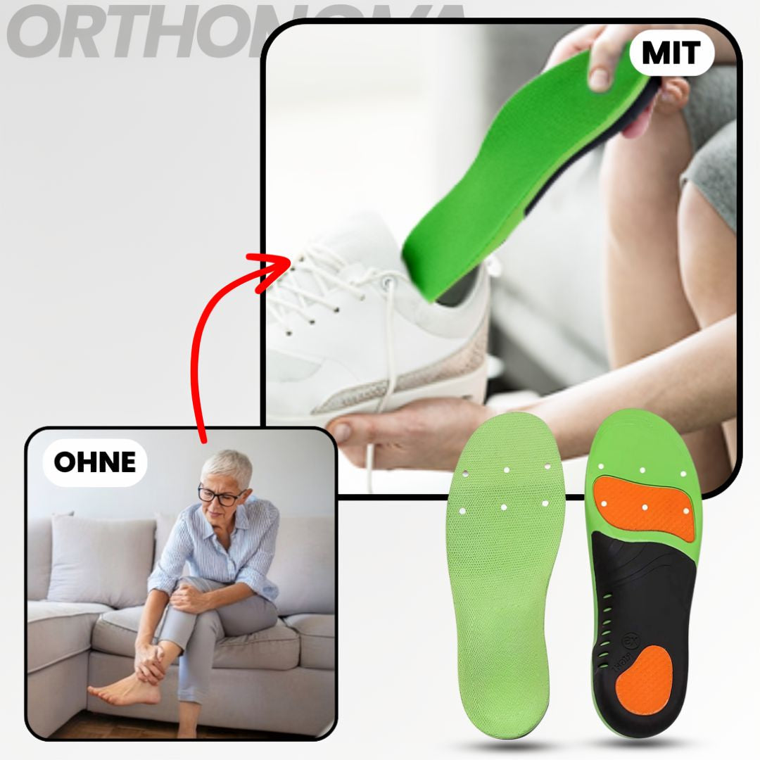 Einlegesohlen für Schuhe | Bequeme Schuheinlagen | Orthopädische Einlagen | Orthonova (2er Set)