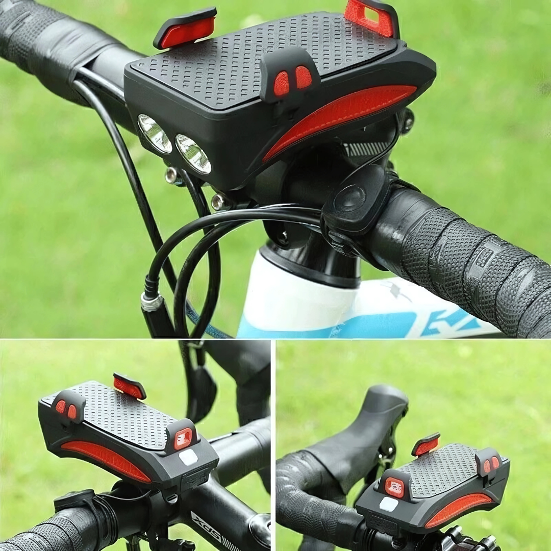 Fahrradlicht mit Handyhalterung & Powerbank | Fahrradbeleuchtung vorne | PowerRide