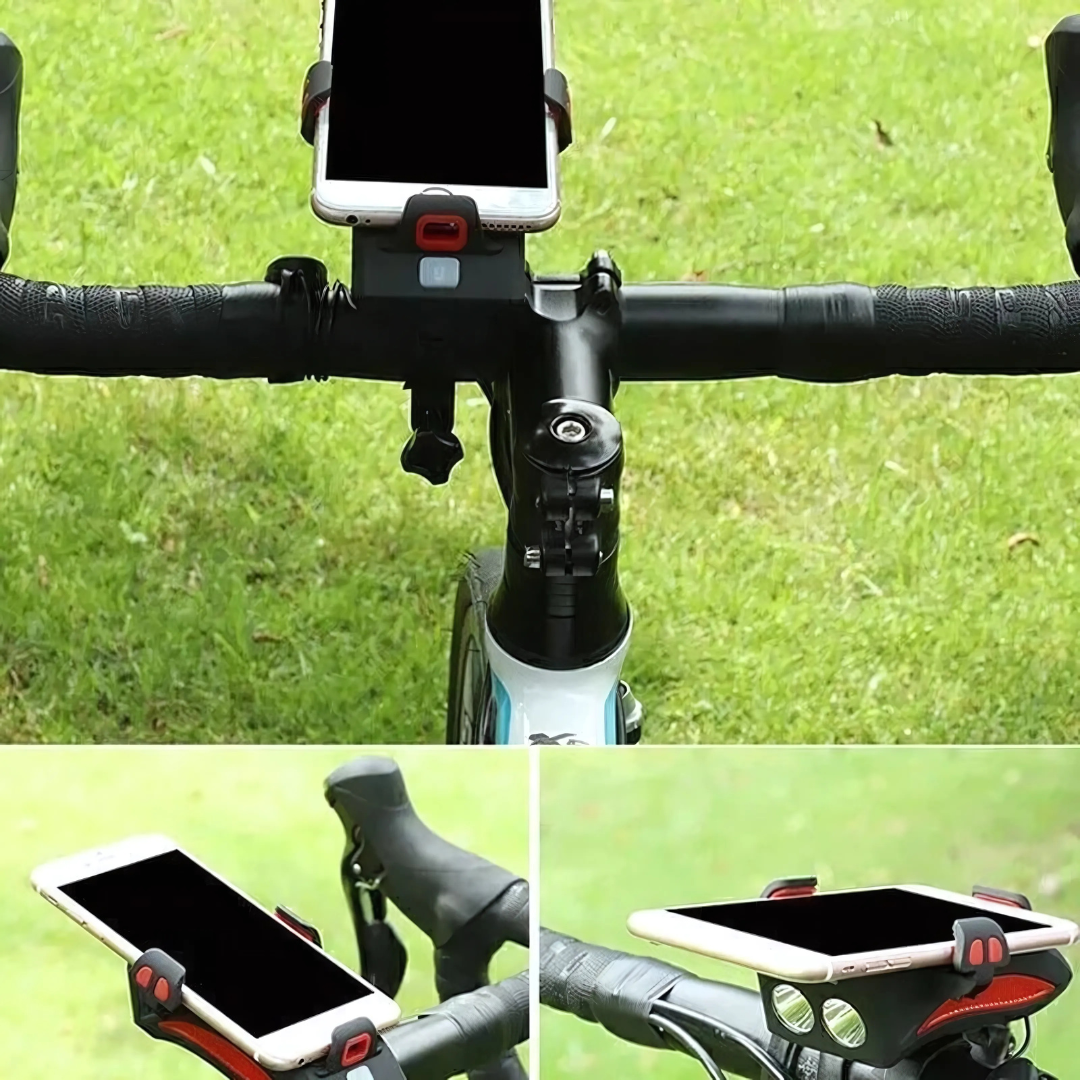 Fahrradlicht mit Handyhalterung & Powerbank | Fahrradbeleuchtung vorne | PowerRide