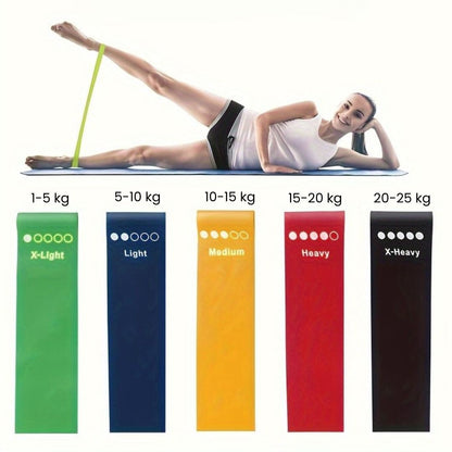 Fitnessbänder 5er Set bis 25 kg | Widerstandsbänder für zuhause | Sport Gummibänder | Bandix