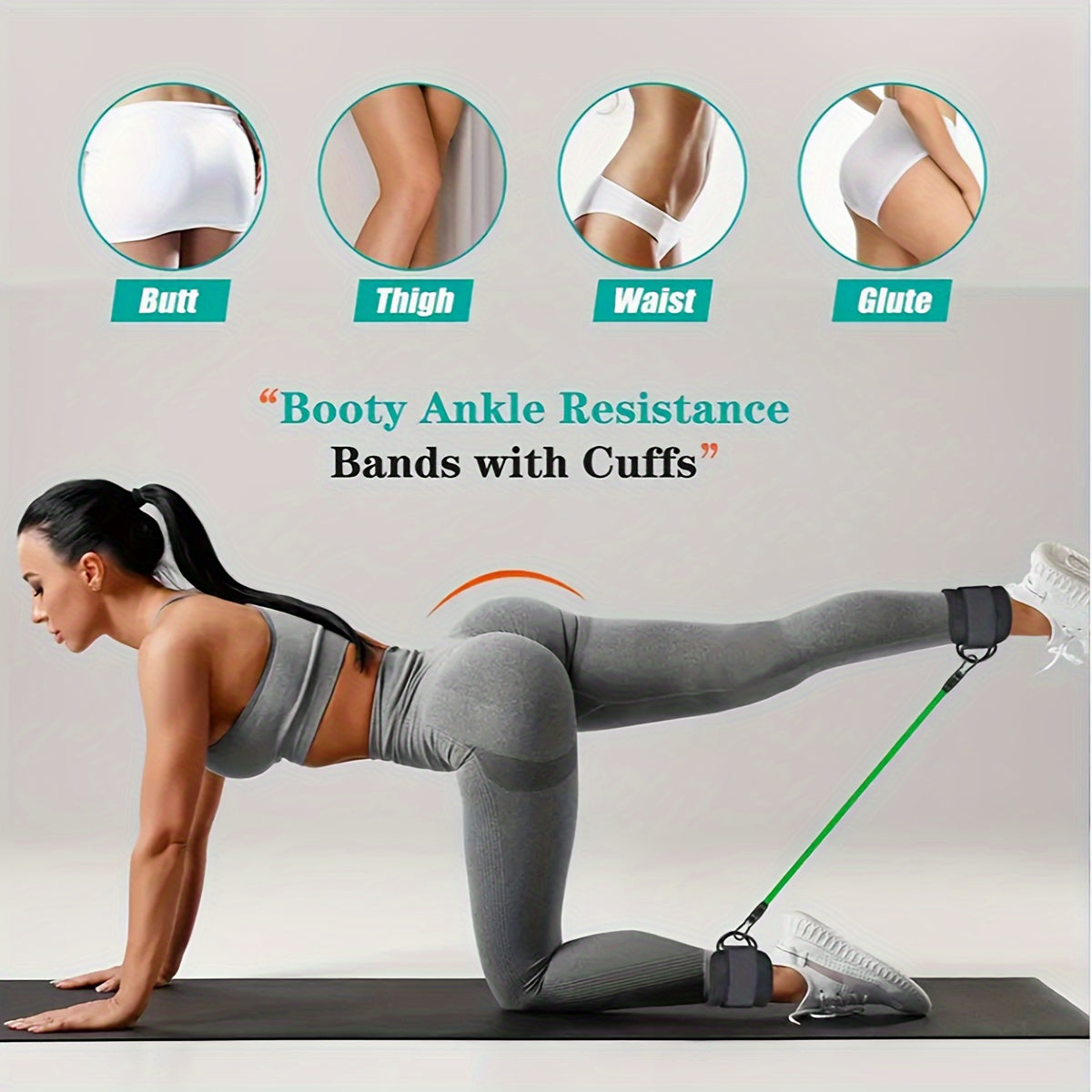 Fitnessbänder mit Knöchelmanschetten für Beintraining zuhause | Widerstandsbänder | BeinKraft