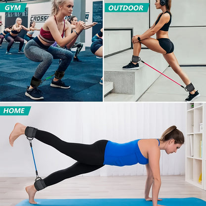 Fitnessbänder mit Knöchelmanschetten für Beintraining zuhause | Widerstandsbänder | BeinKraft