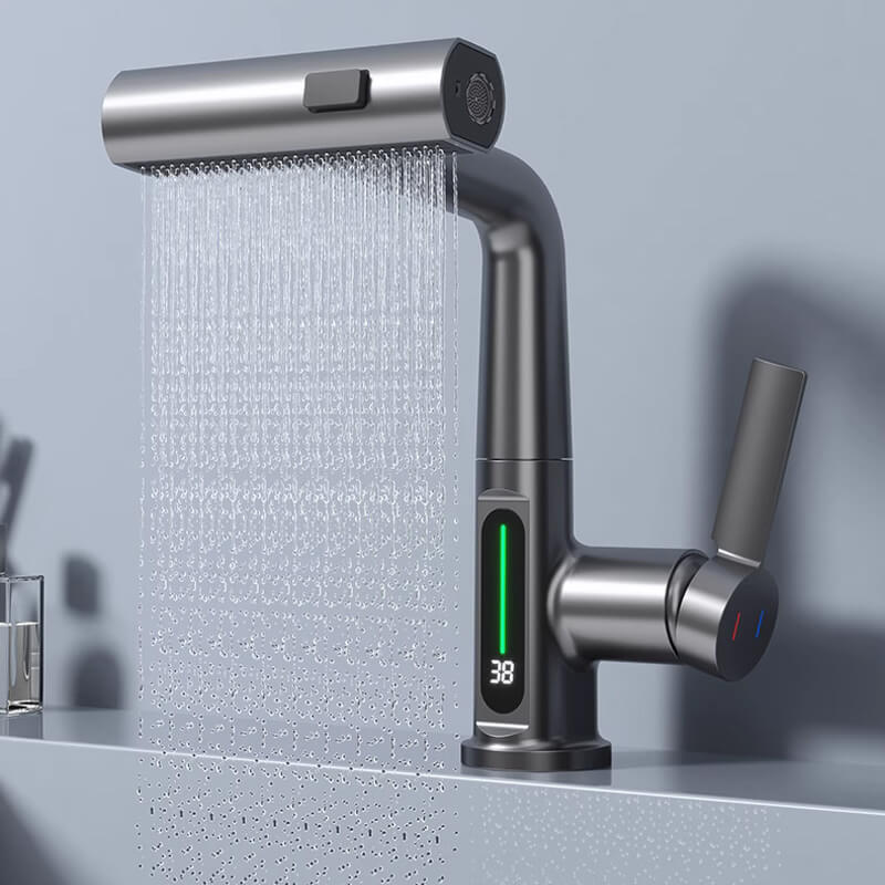 Wasserhahn Küche ausziehbar | Ausziehbare Küchenarmatur mit 5 Strahlmodi | FlexiHahn