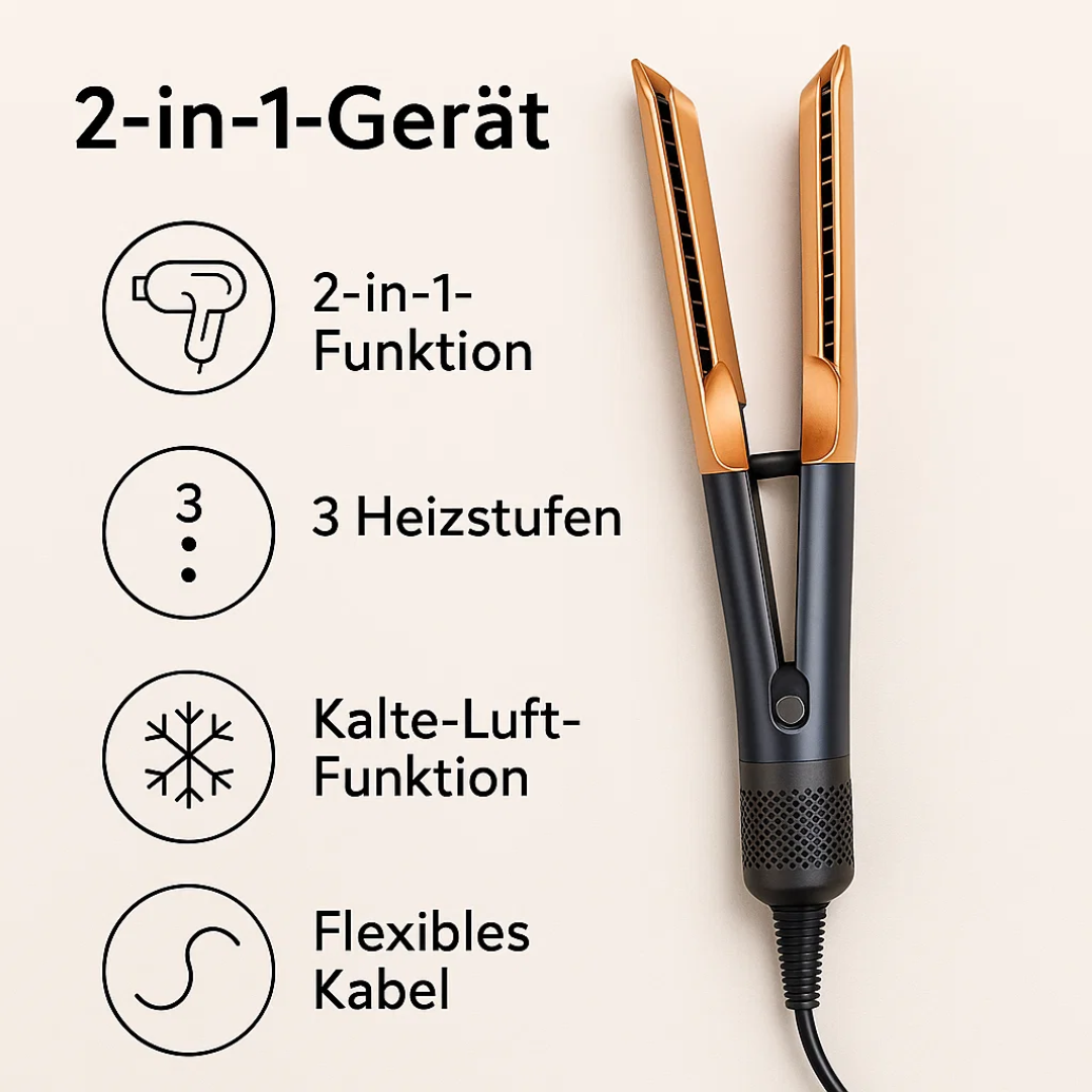 Föhn & Glätteisen in 1 | 2 in 1 Haarstyler | Volyra