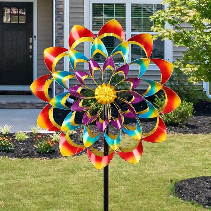 Garten Windrad aus Metall | Windspiel für Garten | Floravera