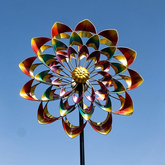 Garten Windrad aus Metall | Windspiel für Garten | Floravera