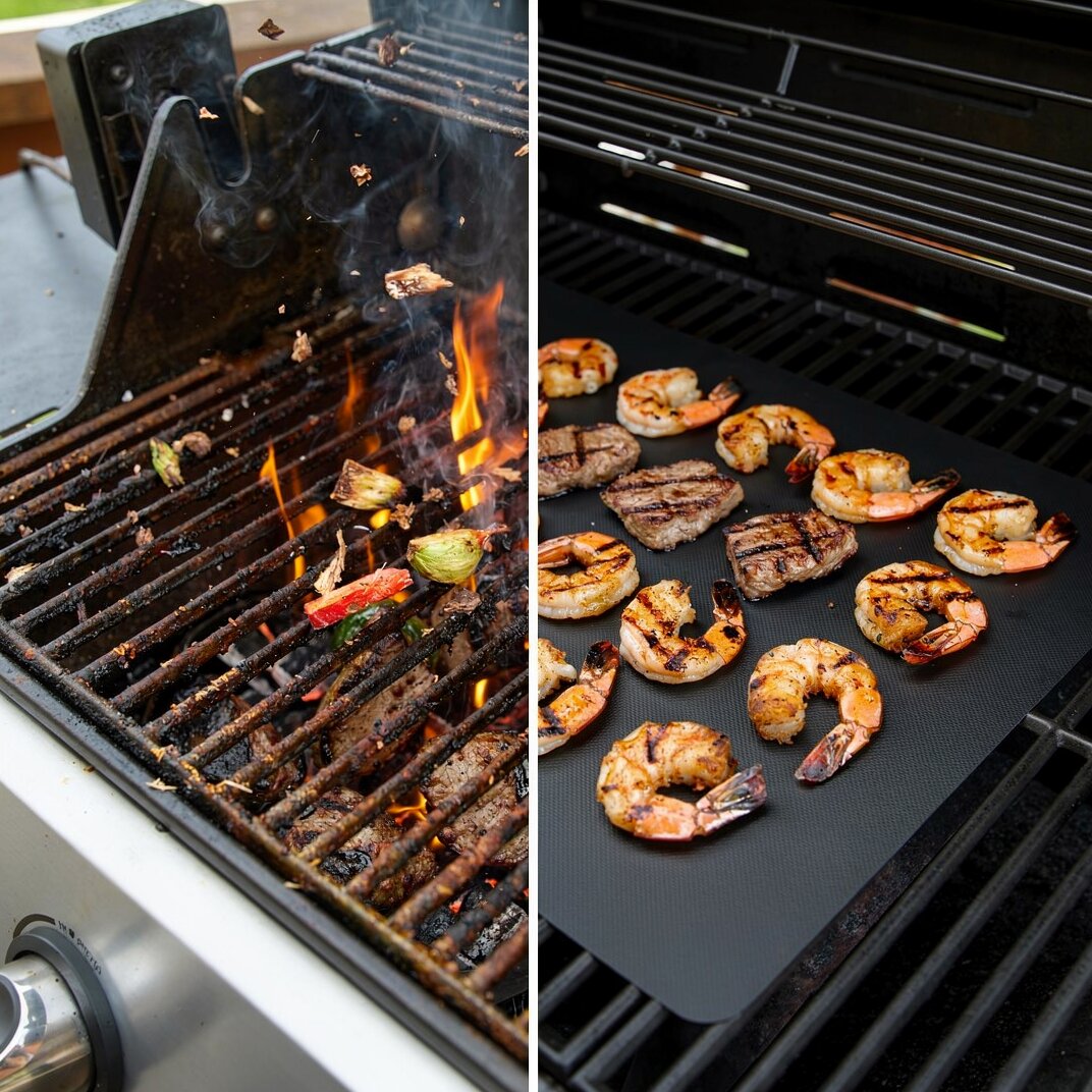 Grillmatte für Grill | Wiederverwendbare Antihaft BBQ Grillmatten (5er Set) | Grillara