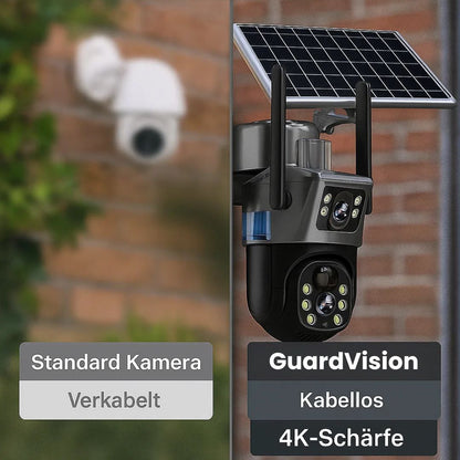 Überwachungskamera für Außen | WLAN Kamera mit Solarpanel | GuardVision