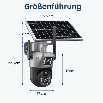 Überwachungskamera für Außen | WLAN Kamera mit Solarpanel | GuardVision