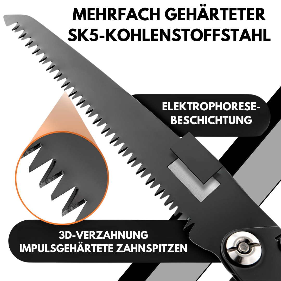 Handsäge | Faltbare Holzsäge & Messer in 1 | Klappsäge | Waldrix