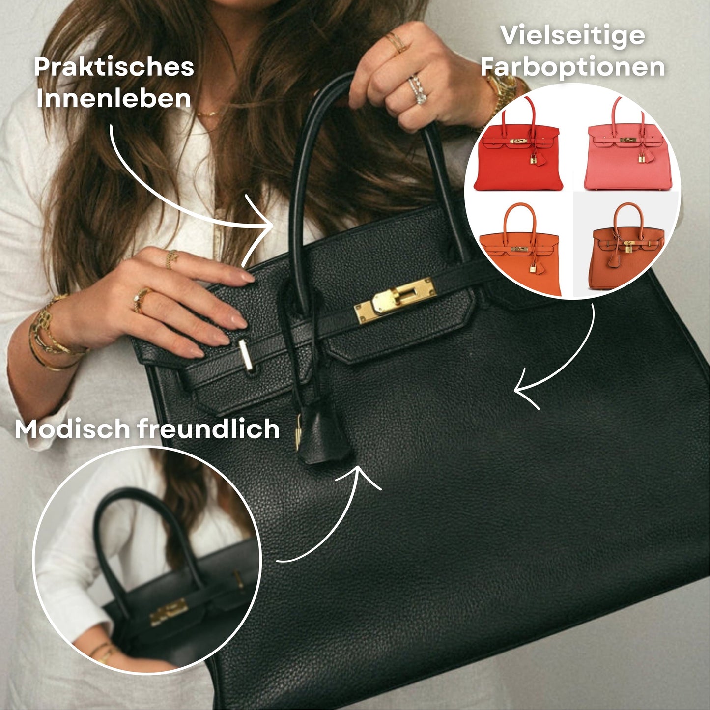 Handtasche für Damen | Premium Umhängetasche aus Leder | Ledora