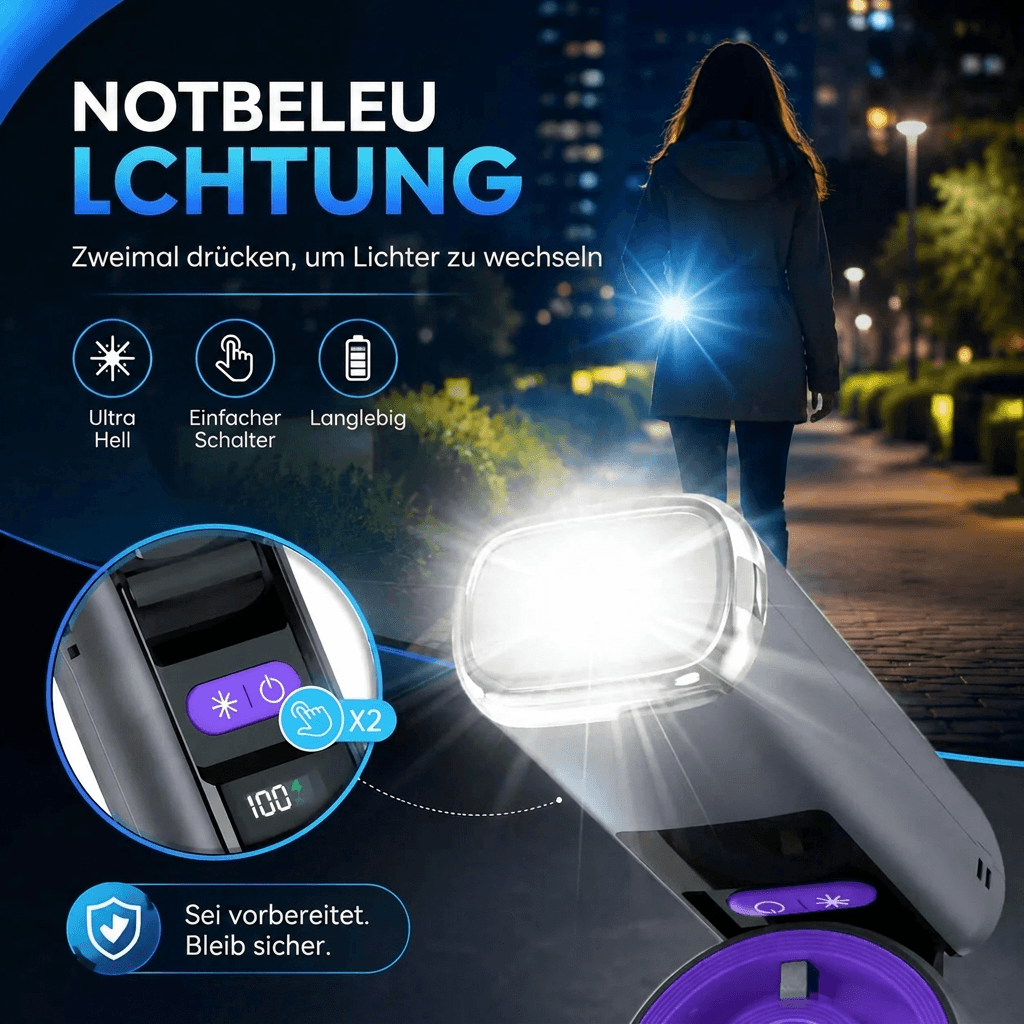 Handventilator mit Taschenlampe | Kühlgold