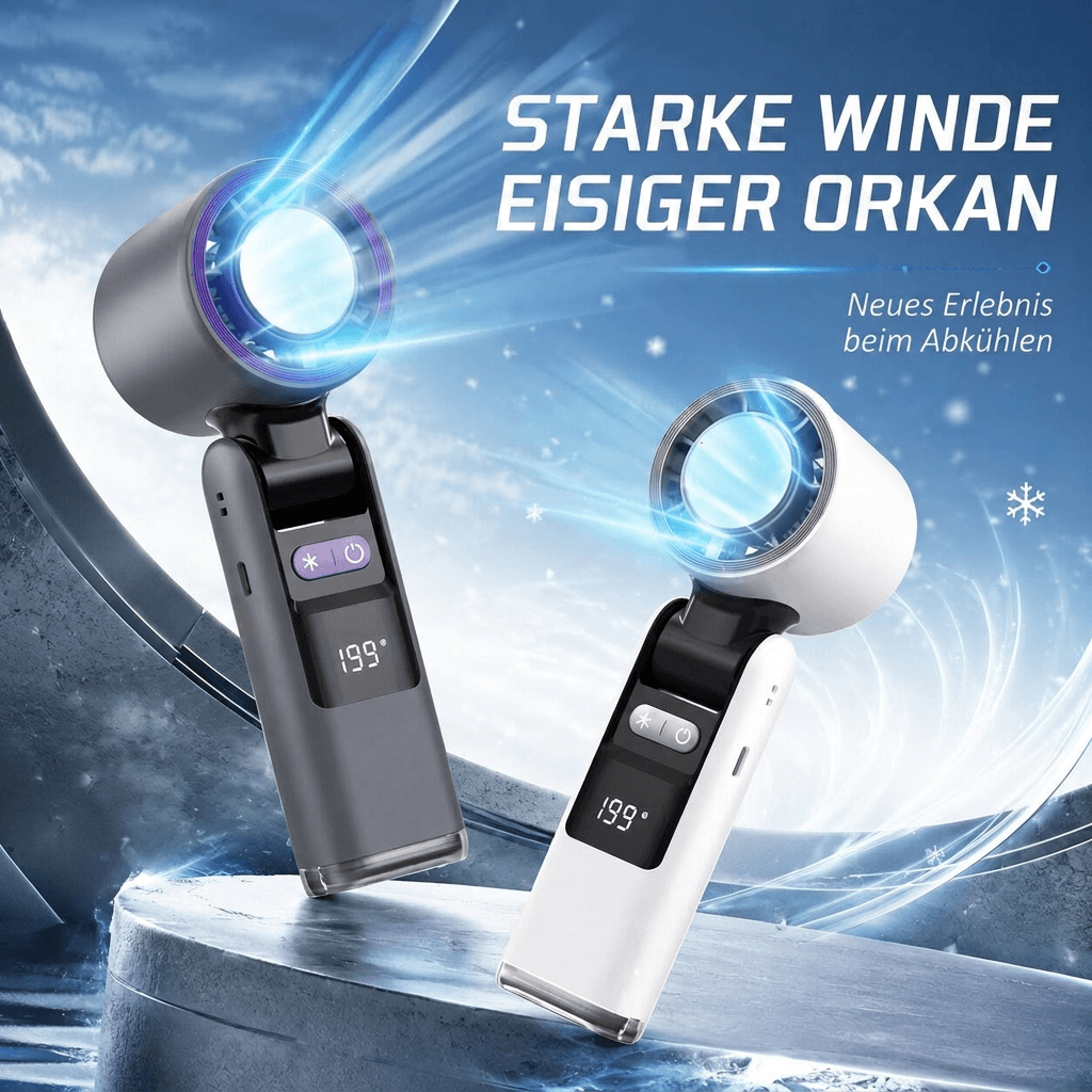 Handventilator mit Taschenlampe | Kühlgold