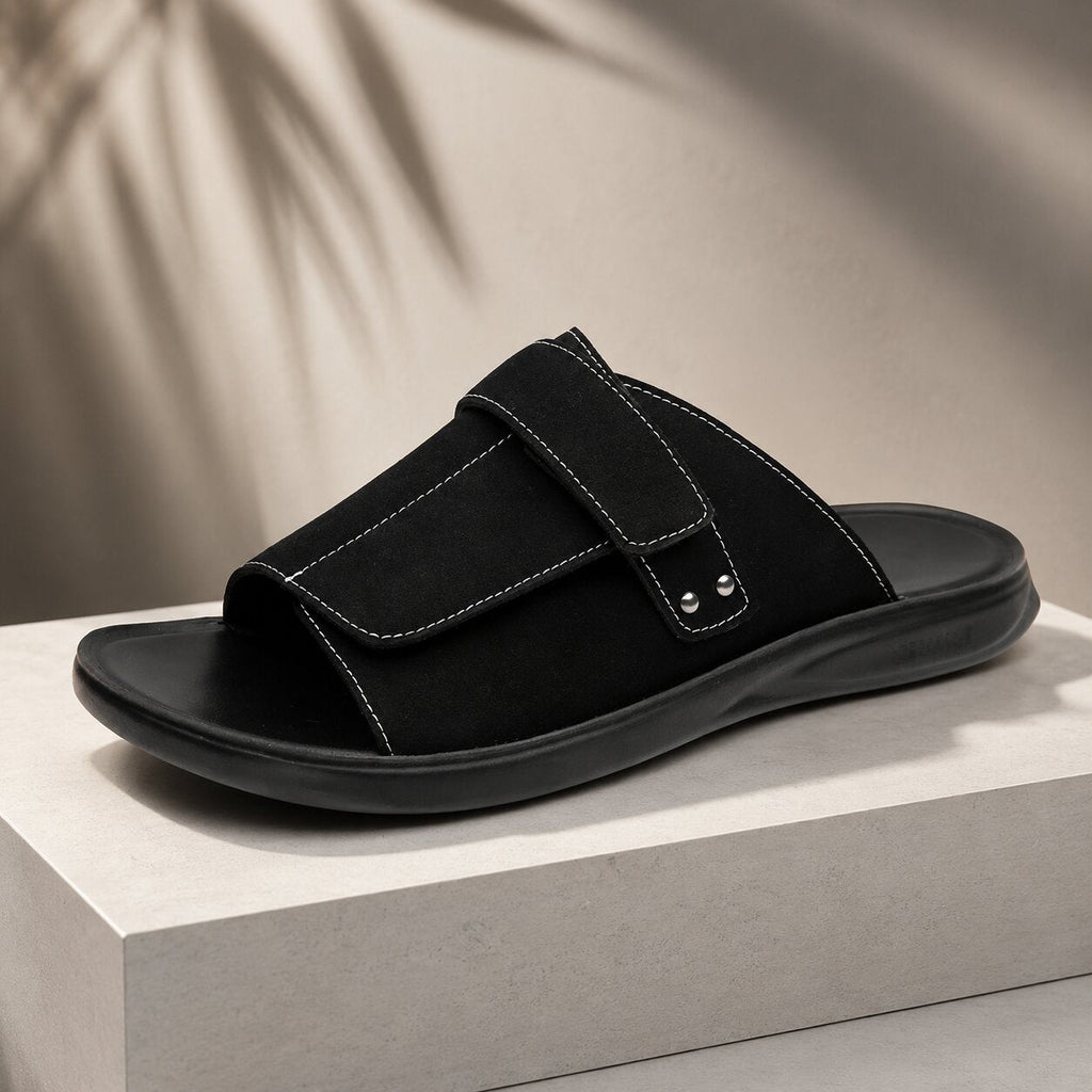 Noah Herren Pantoletten Leder Slides Verstellbar Bequem