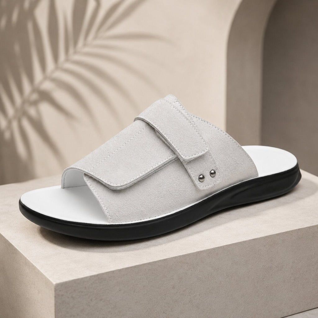Noah Herren Pantoletten Leder Slides Verstellbar Bequem