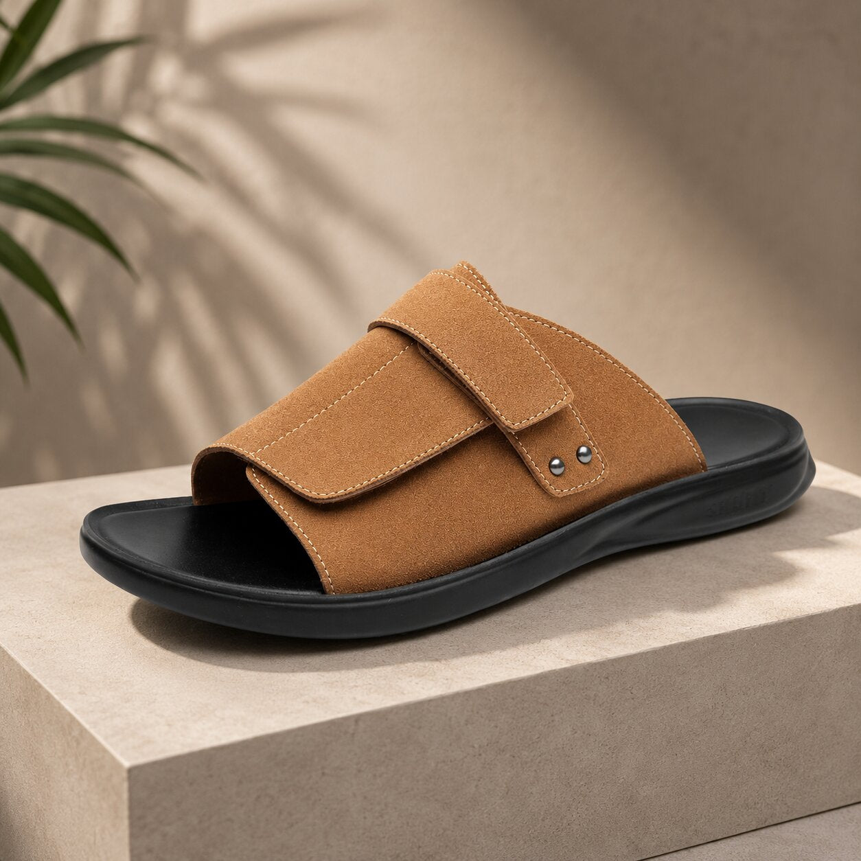 Noah Herren Pantoletten Leder Slides Verstellbar Bequem