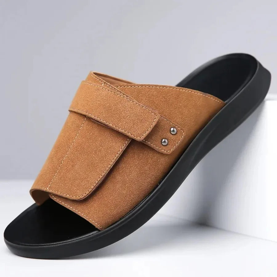 Noah Herren Pantoletten Leder Slides Verstellbar Bequem