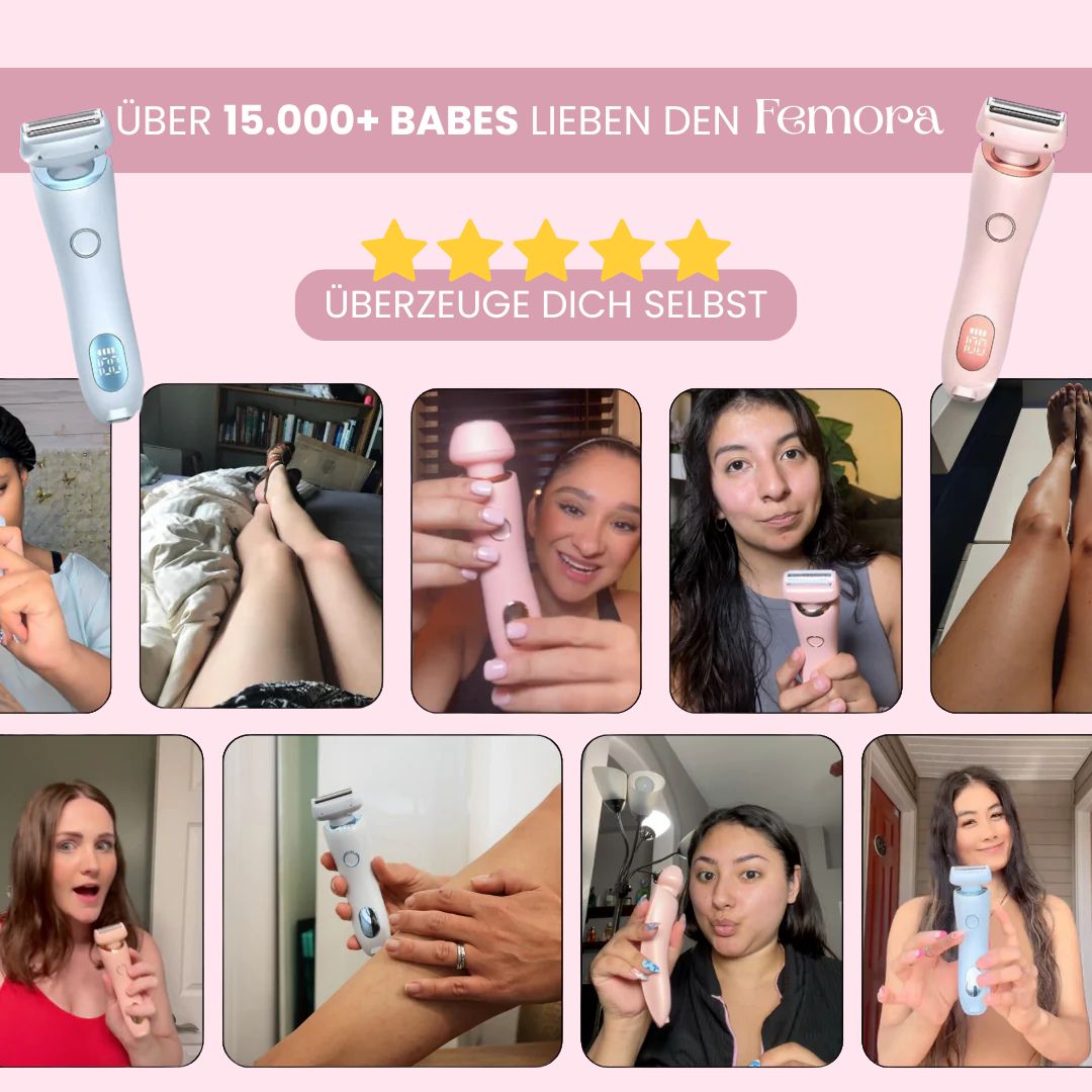 Intimrasierer für Frauen | Elektrischer Damenrasierer für Intimbereich | Bikini Trimmer | Femora