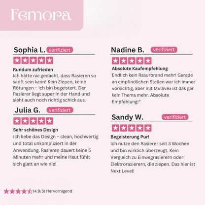 Intimrasierer für Frauen | Elektrischer Damenrasierer für Intimbereich | Bikini Trimmer | Femora
