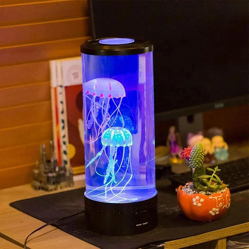 LED Nachttischlampe | Schreibtischlampe mit Quallen Effekt | Tischleuchte | LichtWelle