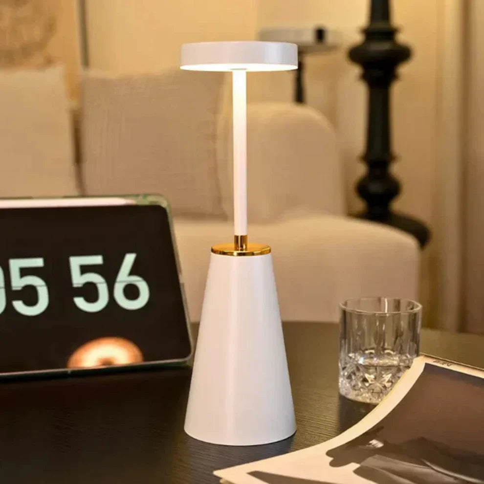 Kabellose Tischlampe | Nachttischlampe mit Touch | Dimmbare Lampe für modernes Ambiente | AuraLume