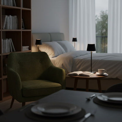 Kabellose Tischlampe | Lampe für Wohnzimmer | Moderne Tischleuchte mit Akku | VelaLume